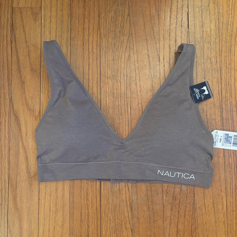 NWT Nautica Women's Gray V-Neck Bralette
